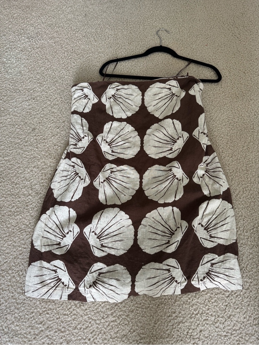 Abercrombie & Fitch Brown Strapless Shell-Print Dress